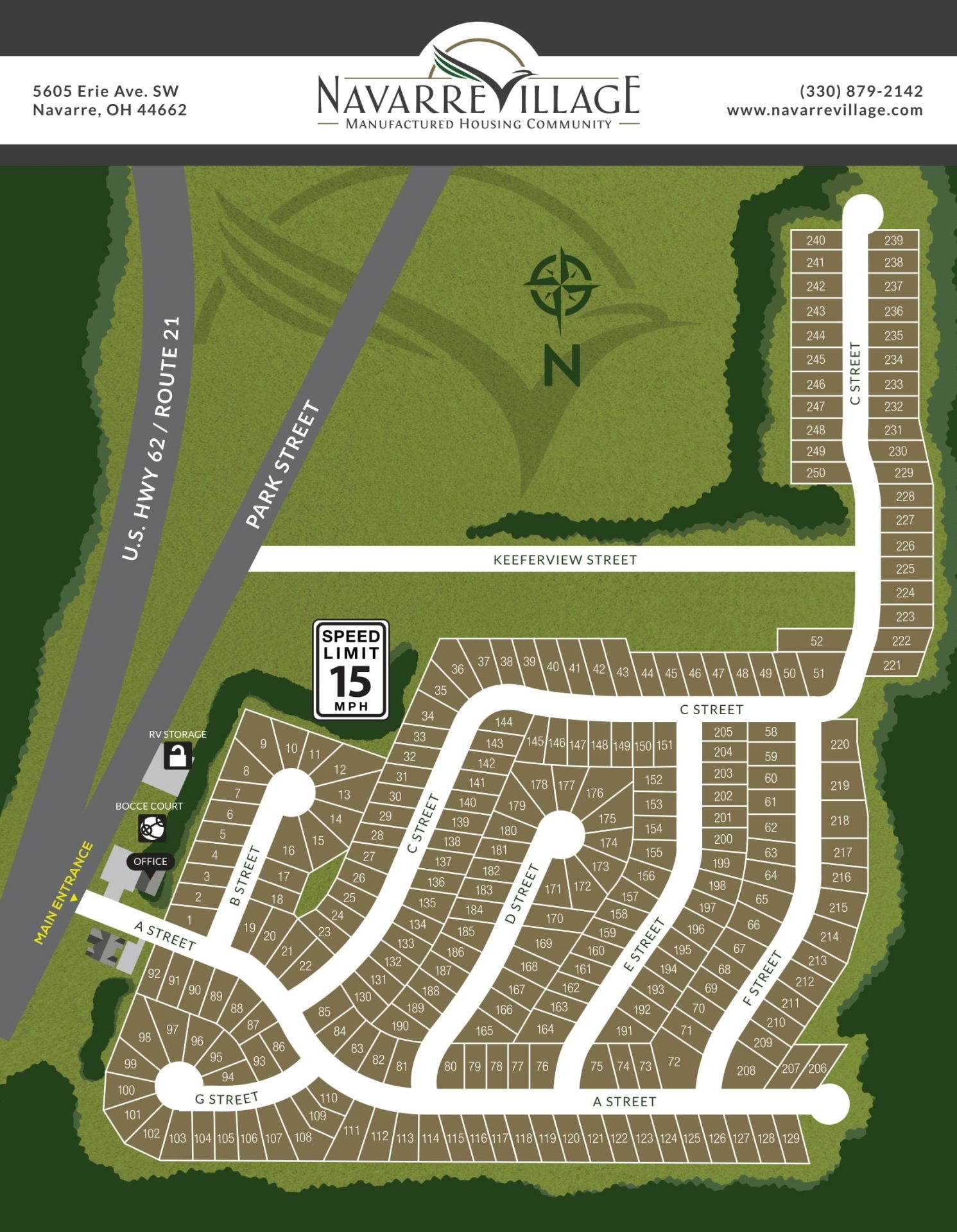 Navarre Village Park Map Front